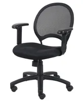 Boss Office Products Mesh Chair With Adjustable Arms