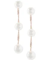 Effy Cultured Freshwater Pearl Triple Drop Earrings 14k Yellow, White or Rose Gold (5mm)