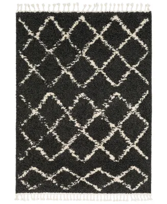 Surya Berber Shag Bbe-2307 Charcoal 5'3" x 7'3" Area Rug