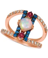 Le Vian Multi-Gemstone (7/8 ct. t.w.) & Nude Diamonds (1/3 ct. t.w.) Statement Ring in 14k Rose Gold