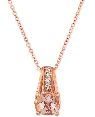 Le Vian Peach & Nude Peach Morganite (5/8 ct.t.w.) and Nude Diamonds (1/4 ct. t.w.) 18" Pendant Necklace in 14k Rose Gold