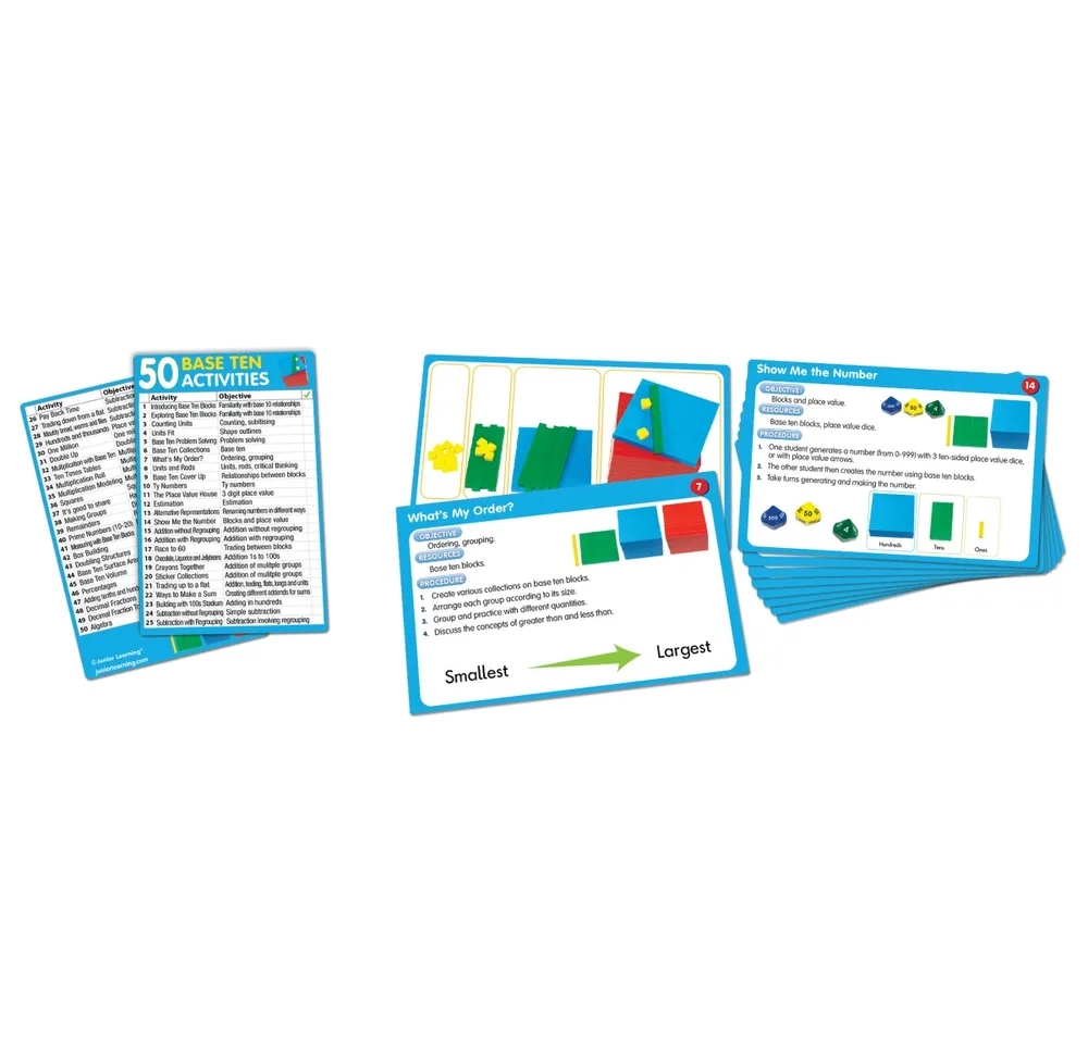 Junior Learning 50 Base Ten Activities Learning Set