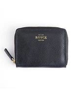 Men's Royce New York Pebbled Leather Zippered Credit Card Wallet