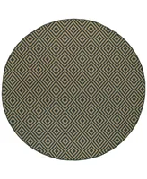 Oriental Weavers Marina 2335K Black/Tan 7'10" Indoor/Outdoor Round Area Rug