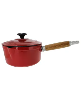 Chasseur French Enameled Cast Iron 1.3 Qt. Saucepan, Lid & Wood Handle