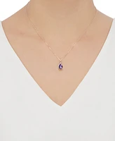 Amethyst (1-3/8 ct. t.w.) & Diamond Accent Pendant Necklace 14k Gold (Also Blue Topaz)