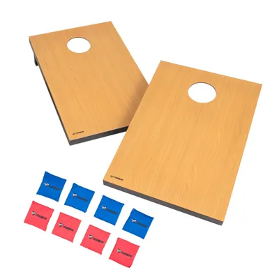 Triumph Tournament Bean Bag Toss Game with 2 Wooden Portable Game Platforms on Foldable Legs and 8 Toss Bags