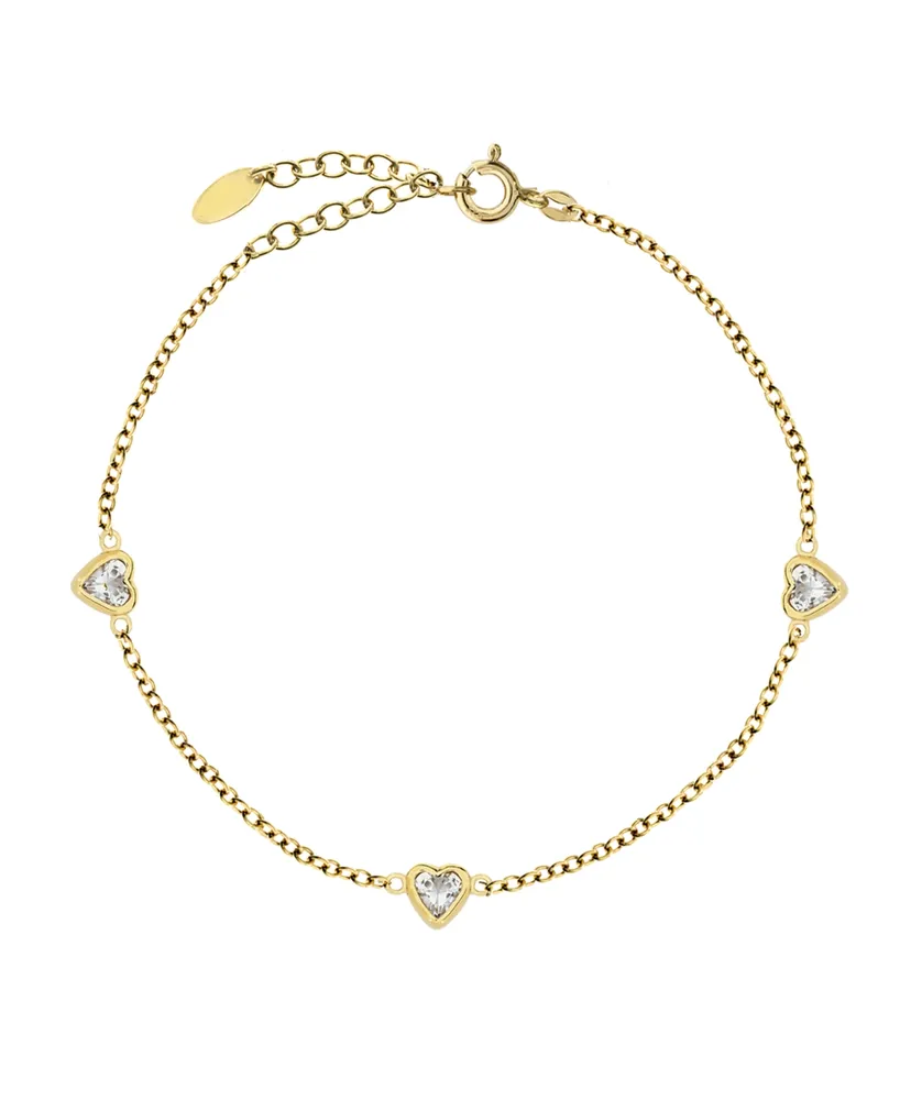 Bodifine Gold Plated Sterling Silver Cz Anklet