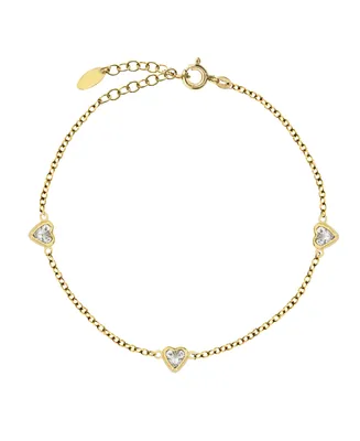 Bodifine Gold Plated Sterling Silver Cz Anklet