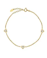 Bodifine Gold Plated Sterling Silver Cz Anklet