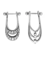 Bodifine Stainless Steel Set of 2 Crystal Shield Helix Bars