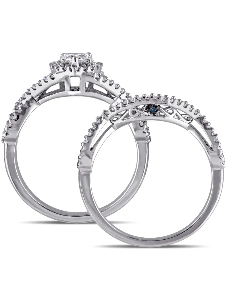 Certified Diamond (3/4 ct. t.w.) Heart-Shape Infinity Bridal Set 14k White Gold