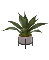 Nearly Natural 14" Agave Succulent in Decorative Planter