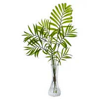 Nearly Natural Mini Palm Artificial Plant in Vase, Set of 3