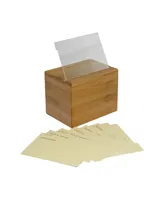 Oceanstar Bamboo Recipe Box with Divider
