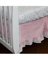 3 Stories Trading Nurture Pink Velour Dust Ruffle