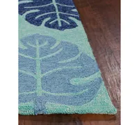 Kas Harbor Palms 4228 Turquoise 2' x 3' Indoor/Outdoor Area Rug