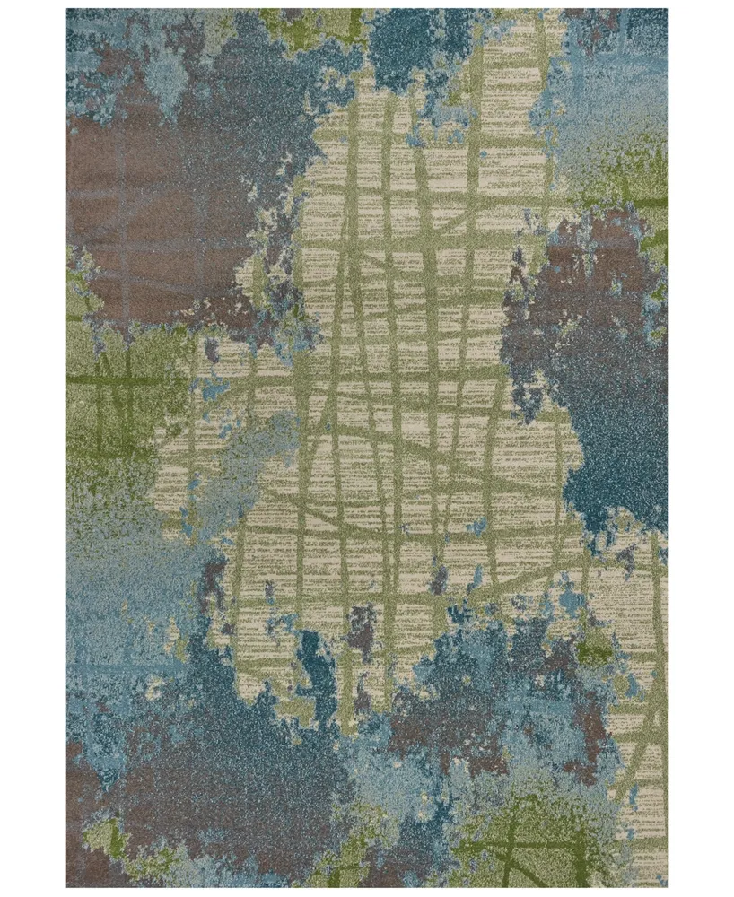 Kas Illusions Visions 6207 Green/Blue 6'7" x 9'6" Area Rug