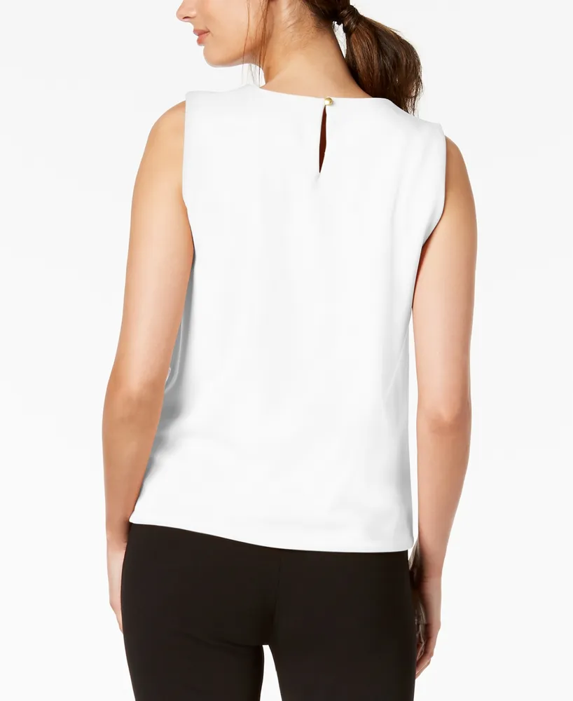 Calvin Klein Embellished Pleated Sleeveless Top