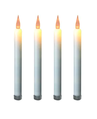 Lumabase Set of 4 Flickering Amber Taper Candles