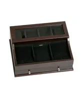 Mele & Co. Hampden Men's Glass Top Wooden Dresser Top Valet