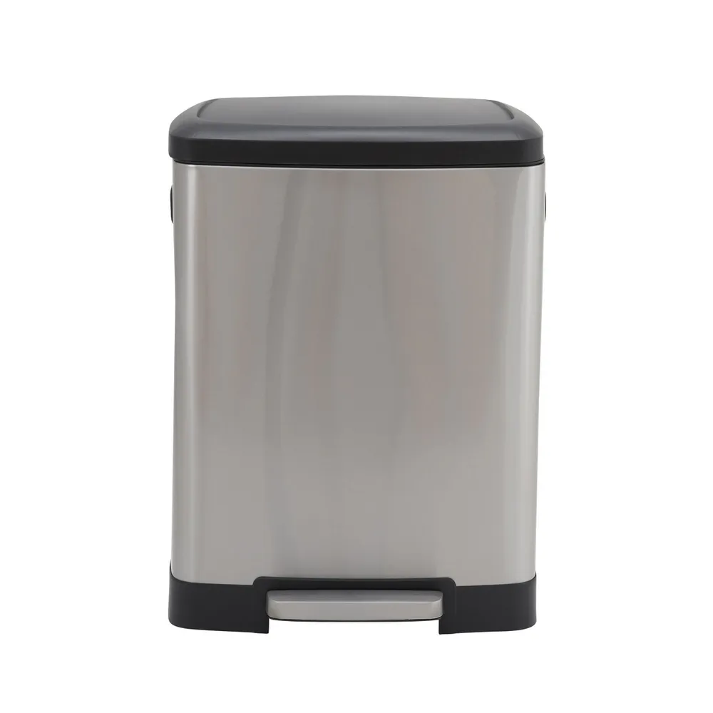 Household Essentials Stainless Steel 50L Summit Rectangle Step Trash Bin