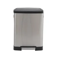 Household Essentials Stainless Steel 50L Summit Rectangle Step Trash Bin