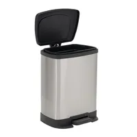 Household Essentials Stainless Steel 8L Saxony Rectangle Trash Can