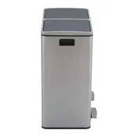 Household Essentials Stainless Steel 30L Maxwell Recycle and Trash Step Bin