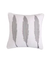 Levtex Mirage Silver Feathers Decorative Pillow, 18" x 18"