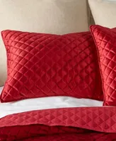 Levtex Red Velvet Quilted Diamond Quilt Sets