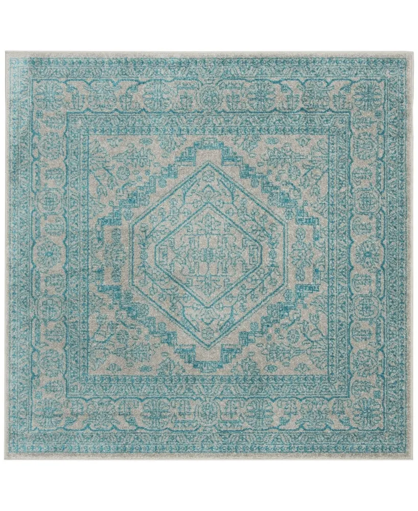 Safavieh Adirondack 108 Light Gray and Teal 6' x 6' Square Area Rug