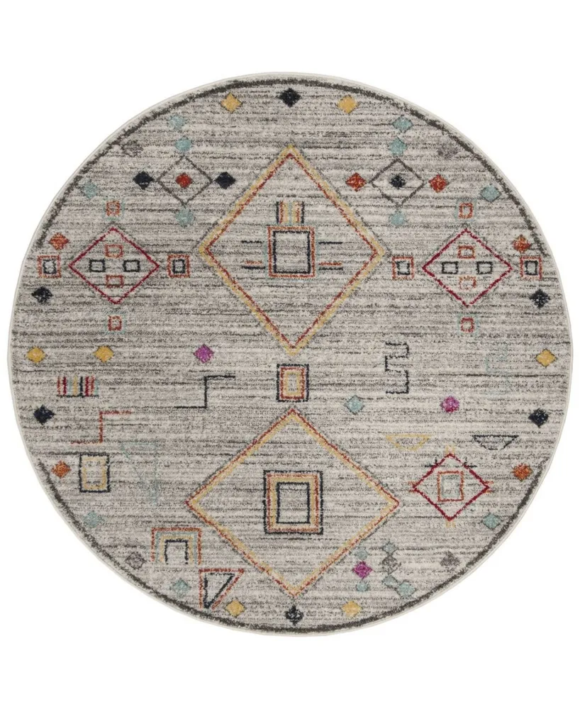 Safavieh Adirondack 208 Light Gray and Red 6' x 6' Sisal Weave Round Area Rug