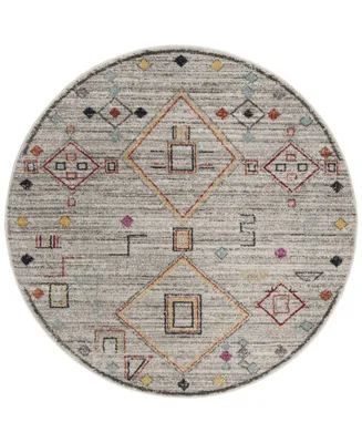 Safavieh Adirondack 208 Light Gray and Red 6' x 6' Sisal Weave Round Area Rug