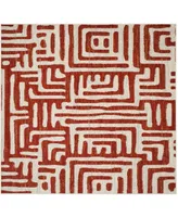 Safavieh Amsterdam AMS106 Ivory and Terracotta 6'7" x 6'7" Square Outdoor Area Rug