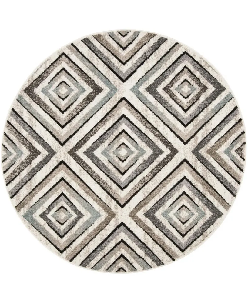 Safavieh Amsterdam Cream and Beige 6'7" x 6'7" Round Outdoor Area Rug