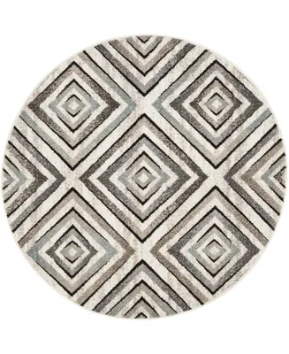 Safavieh Amsterdam Cream and Beige 6'7" x 6'7" Round Outdoor Area Rug