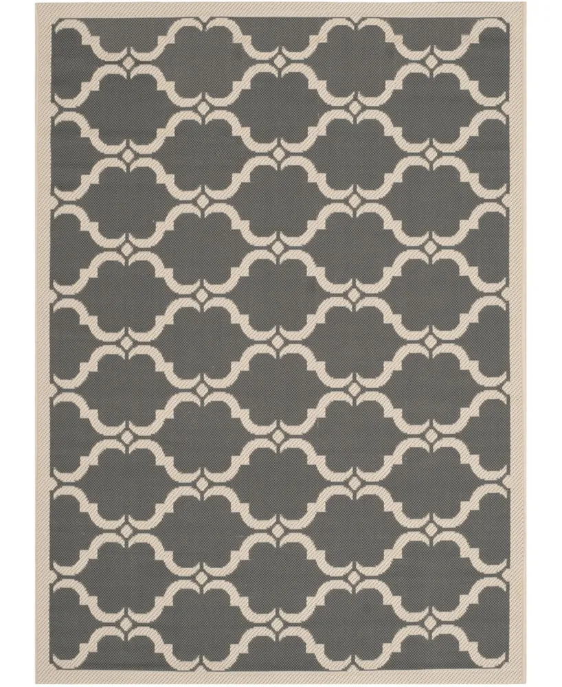 Safavieh Courtyard CY6009 Anthracite and Beige 4' x 5'7" Sisal Weave Outdoor Area Rug