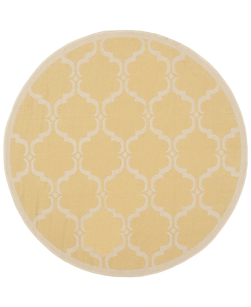 Safavieh Courtyard CY6009 Yellow and Beige 5'3" x 5'3" Sisal Weave Round Outdoor Area Rug