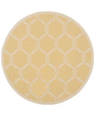 Safavieh Courtyard CY6009 Yellow and Beige 5'3" x 5'3" Sisal Weave Round Outdoor Area Rug