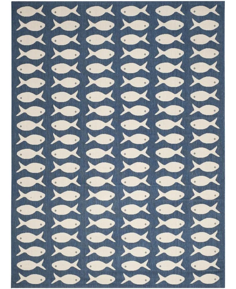 Safavieh Courtyard CY6013 Navy and Beige 8' x 11' Sisal Weave Outdoor Area Rug