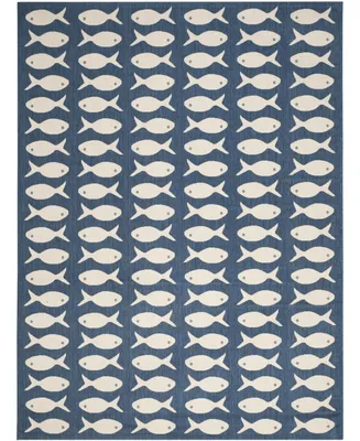 Safavieh Courtyard CY6013 Navy and Beige 8' x 11' Sisal Weave Outdoor Area Rug