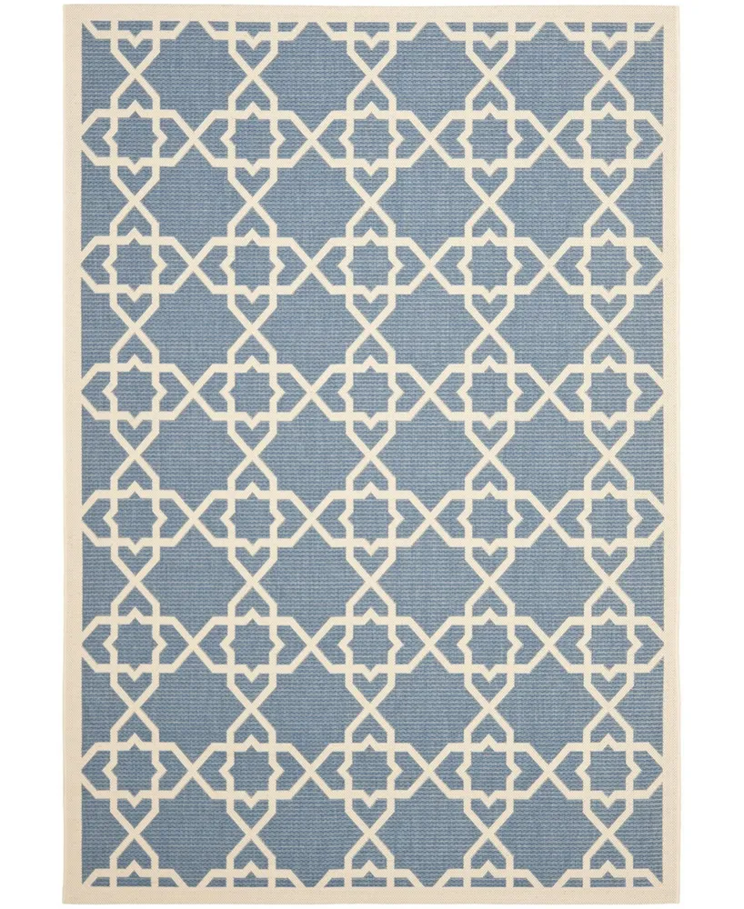 Safavieh Courtyard CY6032 Blue and Beige 5'3" x 7'7" Sisal Weave Outdoor Area Rug