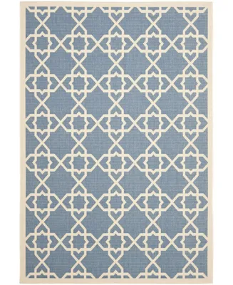 Safavieh Courtyard CY6032 Blue and Beige 5'3" x 7'7" Sisal Weave Outdoor Area Rug