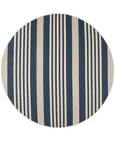 Safavieh Courtyard CY6062 Navy and Beige 7'10" x 7'10" Sisal Weave Round Outdoor Area Rug