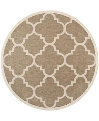 Safavieh Courtyard CY6243 Brown 7'10" x 7'10" Sisal Weave Round Outdoor Area Rug