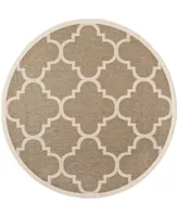 Safavieh Courtyard CY6243 Brown 7'10" x 7'10" Sisal Weave Round Outdoor Area Rug