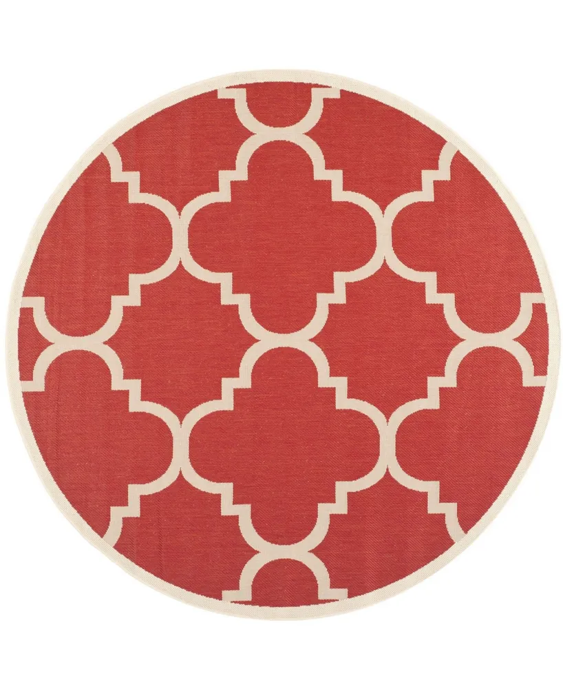 Safavieh Courtyard CY6243 Red 6'7" x 6'7" Sisal Weave Round Outdoor Area Rug