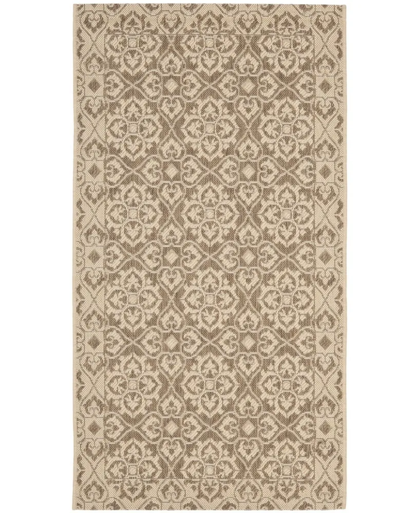 Safavieh Courtyard CY6550 and Creme 2'7" x 5' Outdoor Area Rug