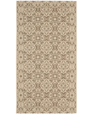 Safavieh Courtyard CY6550 and Creme 2'7" x 5' Outdoor Area Rug